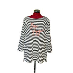 Charter Club Tunic Size XL Knit Regatta Royale Bon Voyage Striped Nautic…